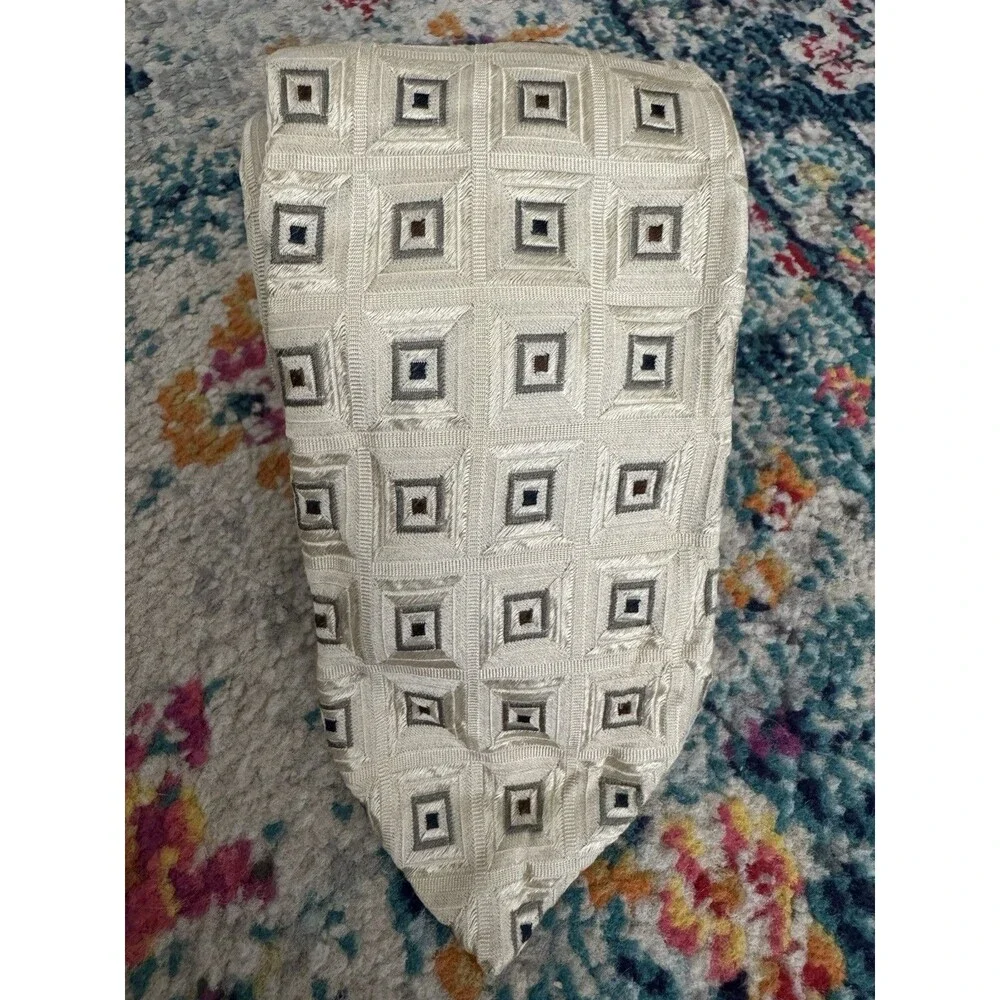 ERMENEGILDO ZEGNA Gold‎ Yellow Classic Square Tie 100% Silk